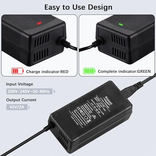 42V 2A Fast Cooling Battery Charger for Lithium Batteries - Jetson, Gotrax, Razor, Ninebot, Segway, Swagtron, Hiboy Rep