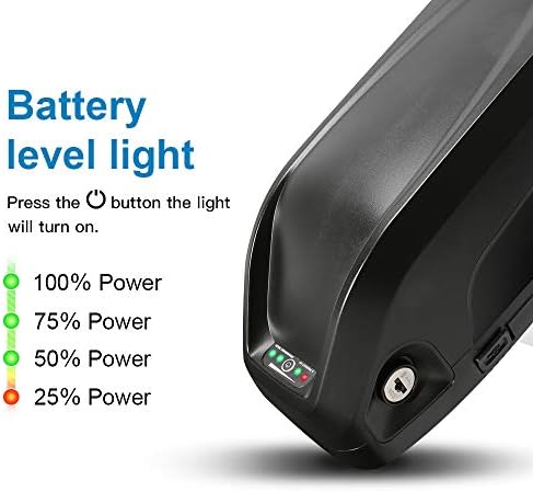 Yose 36V 13Ah 48V 13Ah Electric Bicycle Battery Down Tube Battery Safe Lock Led Indicator Light