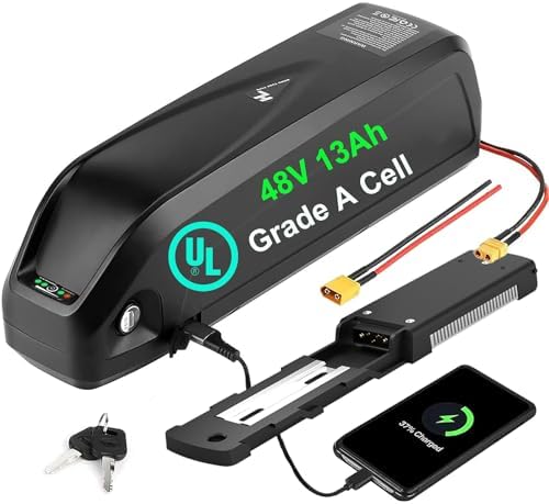 EXECYC UL Certificated 48V Lithium Ion Battery Pack for 48Volt Electric Bicycles Bafang Conversion Kit Front Wheel Use