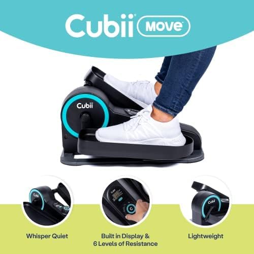 Cubii Move Portable Elliptical Bike for Desk - Seated Workout for Adults and Seniors - Adjustable Difficulty Levels
