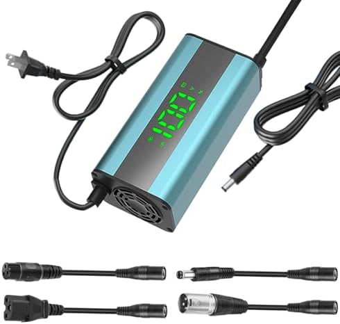 42V 2A Electric Scooter Charger with LED Charging Display, Universal with 4 Connections, for Electric Bike, Mobility Sco