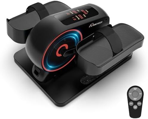 ANCHEER Under Desk Elliptical Machine for Home Office Workers | ANCHEER 2-in-1 Mini Exercise Bike with Digital Display