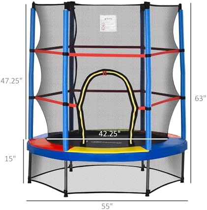 Outsons 5FT Trampoline for Kids | 55" Mini Indoor Outdoor Toddnginele Trampoline Toy | Springless Design Safety Trampol