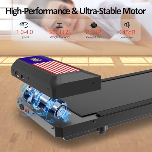 Under Desk Treadmills with Incline, Portable Walking Machine, |5 HP for Home Office Under Desk Treadmills Incline, Por