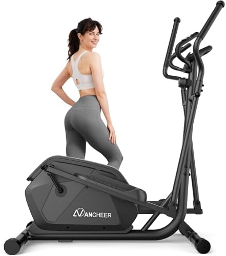 ANCHEER Elliptical Exercise Machine for Home Fitness Lovers with Ultra-Smooth Magnetic Drive | 14 Levels Resistance Ell