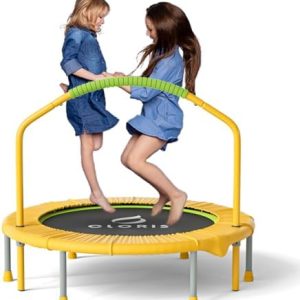 CLORIS 38in/48in Folding Trampoline for Adults with Adjustable Foam Handle - Max Load 450lbs Safety Padded Cover Best Gi