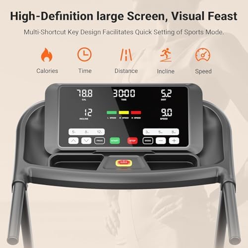 THERUN Incline Treadmill for Running and Walking, 300 lbs Weight Capacity, Wide Belt THERUN Incline Treadmill for Runnin