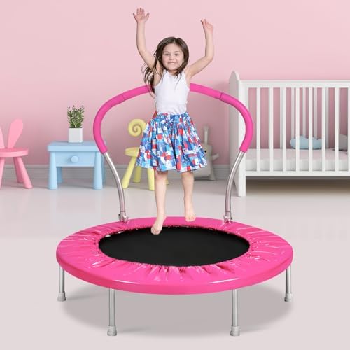 Lyromix 36-Inch Kids Trampoline with Handle - Indoor Mini Trampoline for Toddlers and Kids Lyromix 36-Inch Kids Trampoli