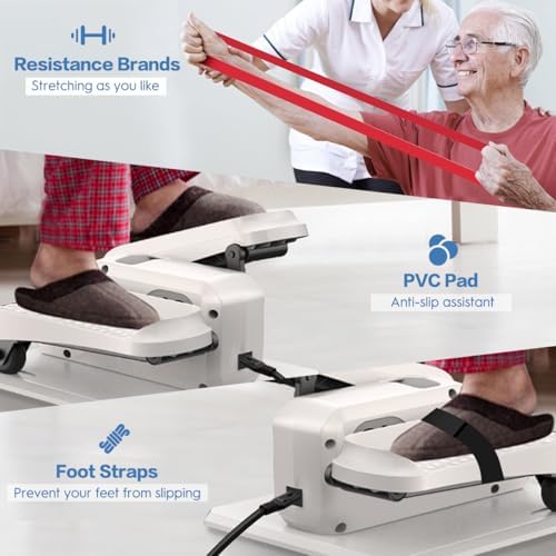 Electric Elliptical Machine for Seniors, Quiet & Portable Seated Pedal Exerciser as Seen on TV 15 Adjustable Speed 5 Aut