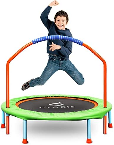 CLORIS 38in/48in Folding Trampoline for Adults with Adjustable Foam Handle - Max Load 450lbs Safety Padded Cover Best Gi