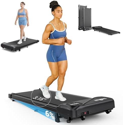 THERUN Walking Pad Treadmill Under DeskPortable Mini Treadmill for Home Office|5HP 265 lbs Weight Capacity Remote Contro