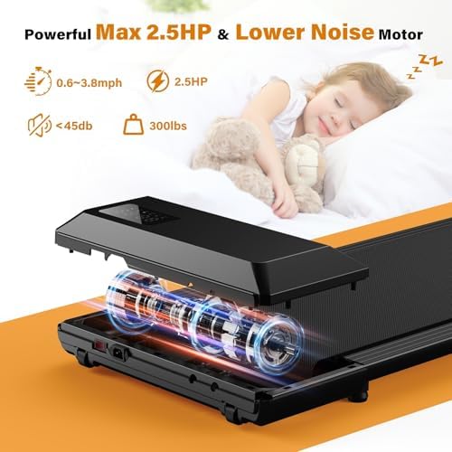 SupeRun Incline Walking Pad for Home and Office with Remote Control LED Display