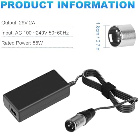 SGS Certified 42V 2A Charger for Gotrax Electric Scooters Compatible with GXL V2, G2, G3, G4, Apex, Glider, XR Elite, XR
