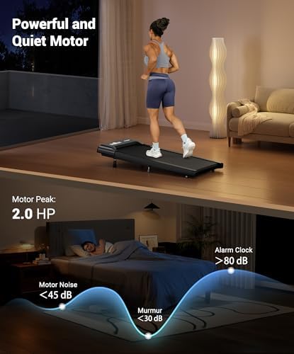 THERUN Walking Pad Treadmill Under DeskPortable Mini Treadmill for Home Office|5HP 265 lbs Weight Capacity Remote Contro