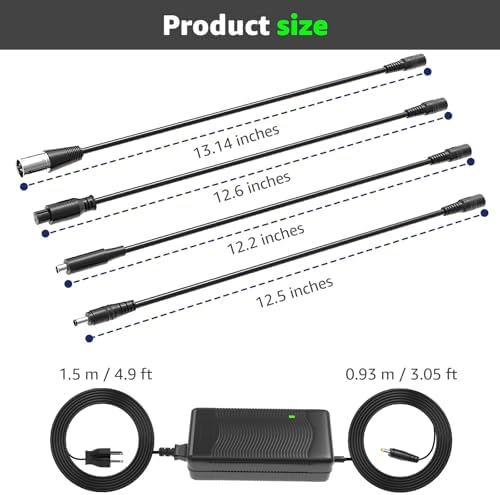 5|6V 2A Charger for Lithium Battery Equipped with 4 Output Heads Compatible with Battery Charger