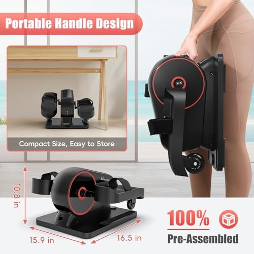 ANCHEER Under Desk Elliptical Machine for Home Office Workers | ANCHEER 2-in-1 Mini Exercise Bike with Digital Display