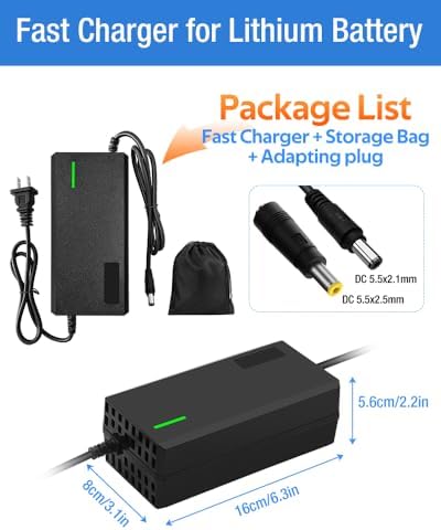 Super Fast Charger for 48V Lithium Battery No Adapter Needed | 5|6V 3A/5A Charger for 48V Lithium Battery with Cooling