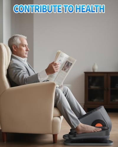 Electric Under Desk Elliptical Machine for Seniors with Remote Control Portable Quiet Seated Pedal Exerciser for Senio