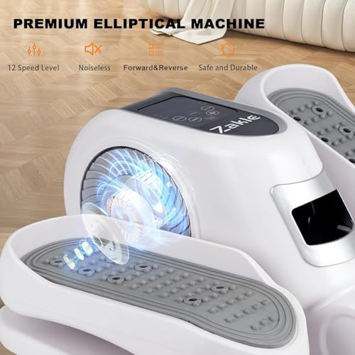 Zakle Electric Elliptical Machine for Home Office Users, Quiet Seated Pedal Exerciser with Remote Control and 12 Speed L
