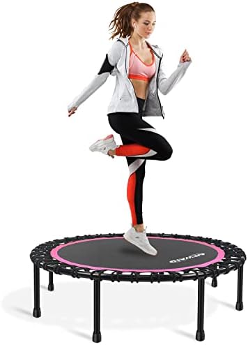 NEWAN Silent Mini Trampoline for Adults - 40" to 48" Diameter, Max Limit 330lbs, Silent Bungee Rebounder Jumping Cardio