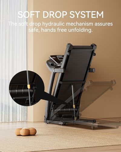 Home Gym Equipment |0HP Folding Treadmill with Incline and Bluetooth | Best Home Treadmill for Weight Loss 300 lbs Capa