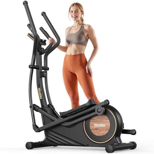 Niceday Elliptical Exercise Machine for Home Workout, Magnetic Elliptical Trainer with Kinomap APP Support, 19IN Stride,
