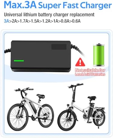 Super Fast Charger for 48V Lithium Battery No Adapter Needed | 5|6V 3A/5A Charger for 48V Lithium Battery with Cooling