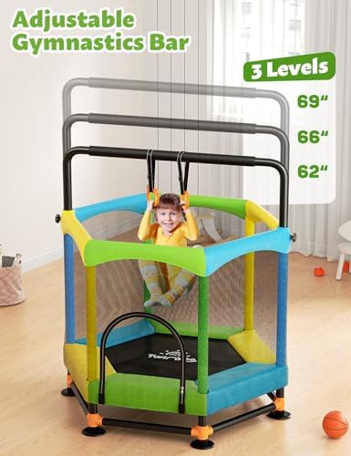 **Twinkoo 60" Anti-Rollover Toddler Trampoline for Kids - Outdoor & Indoor Use** | **Twinkoo 5FT Toddler Trampoline wit