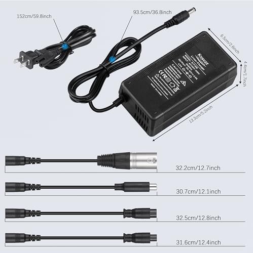 42V 2A Fast Cooling Battery Charger for Lithium Batteries - Jetson, Gotrax, Razor, Ninebot, Segway, Swagtron, Hiboy Rep