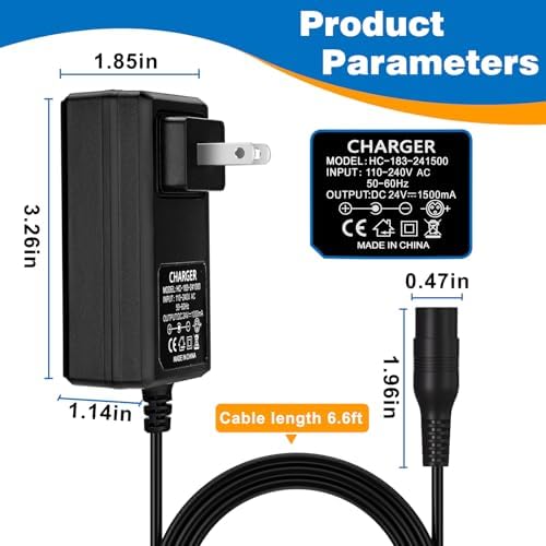 24V Charger for Razor MX350 Electric Scooter | 24V Charger for Electric Scooter E300S | 24V Charger for Razor Dirt Quad