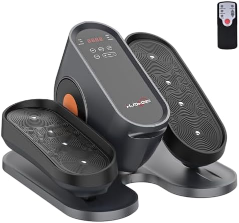 Electric Under Desk Elliptical Machine for Seniors with Remote Control Portable Quiet Seated Pedal Exerciser for Senio