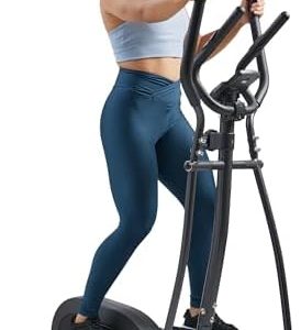 Sunny Health & Fitness Smart Upright Elliptical w/Pulse Sensor for Home Exercise, Indoor Full-Body Cross-Training Machin