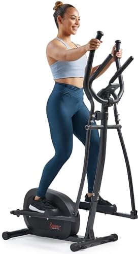 Sunny Health & Fitness Smart Upright Elliptical w/Pulse Sensor for Home Exercise, Indoor Full-Body Cross-Training Machin