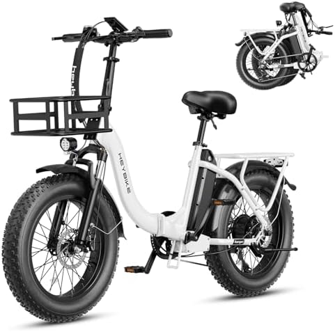 Heybike Ranger Electric Bike for Adults, Peak 1400W Motor Ebike, 28MPH Folding Step-Thru E Bike with Front Suspension