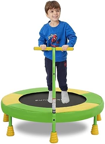 SkyBound Kids Trampoline Indoor 36 Inch - Kids Trampoline with Handle - |0mm Steel Pipe Mini Trampoline for Toddlers and