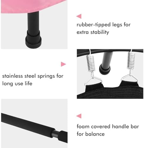 Kids Toddler Trampoline Indoor Outdoor Games 56" 220LBS Capacity Foldable Safety Handrail ASTM Certified