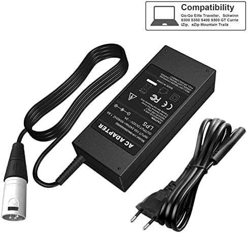 36V Electric Bike Charger 42V2A Output Lithium Battery Charger for Lithium Batteries 10 Series Male 3-Pin XLR Socket/Con