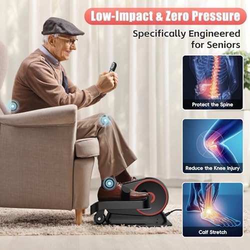 ANCHEER Under Desk Elliptical Machine for Home Office Workers | ANCHEER 2-in-1 Mini Exercise Bike with Digital Display