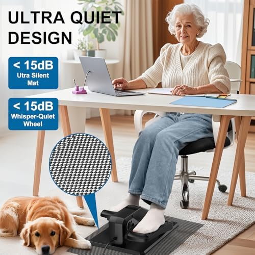 VIVURN-018 Under Desk Elliptical for Seniors with Non-Slip Mat & Quiet Design | VIVURN-018 12 Speed Mini Elliptical Exe