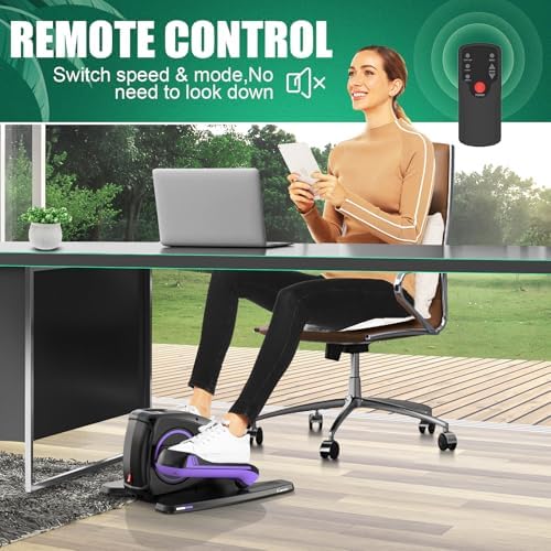 ANCHEER Electric Elliptical Leg Exerciser for Seniors | Quiet Portable Home Office Pedal Exerciser | Remote Control | Se