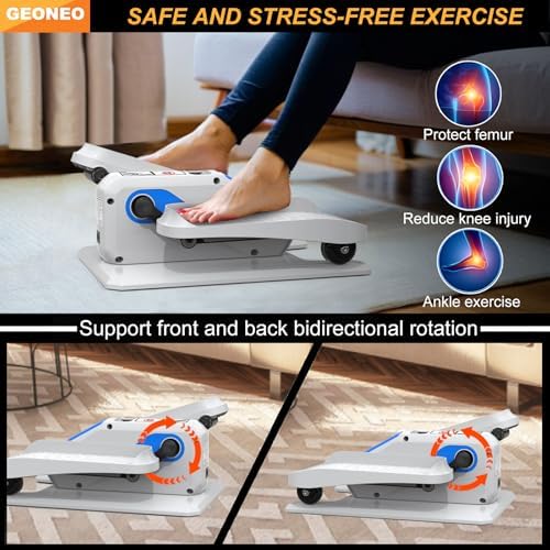 Under Desk Elliptical Machine, Quiet & Small Electric Seated Pedal Exerciser for Senior, Featuring Remote Control & 12 A