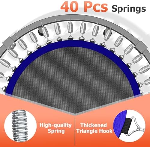 HYD-Parts 48" Mini Trampoline for Adults and Kids | Adjustable Bar | Indoor Fitness Trampoline | Max Load 440lbs HYD-Par