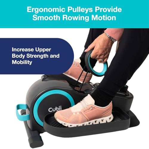 Cubii Total Body Elliptical Pedal Seated Exerciser for Adults and Seniors with Resistance Bands and LCD Display