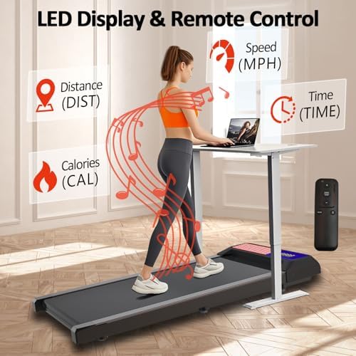 Under Desk Treadmills with Incline, Portable Walking Machine, |5 HP for Home Office Under Desk Treadmills Incline, Por