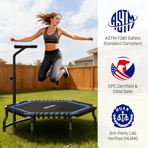 ANCHEER Trampoline for Adult, Indoor Outdoor Mini Trampoline, 550LBS_fitness_trampoline_with_Bungee