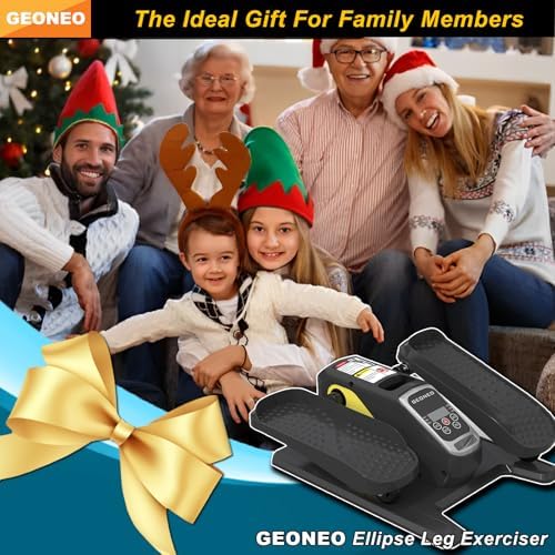 Under Desk Elliptical Machine, Quiet & Small Electric Seated Pedal Exerciser for Senior, Featuring Remote Control & 12 A