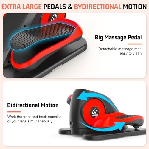ANCHEER Elliptical Exercise Machine for Home Use, Electric Leg Exerciser for Seniors and Home Office | 12 Speeds Seated