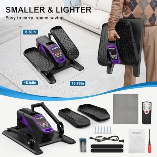 VIVURN-018 Under Desk Elliptical for Seniors with Non-Slip Mat & Quiet Design | VIVURN-018 12 Speed Mini Elliptical Exe