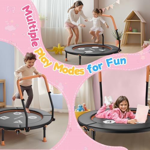 BCAN 36" Toddler Trampoline for Kids Ages 1-6: Safe, Foldable & Adjustable, Indoor & Garden Use, Gift for Boys and Girls