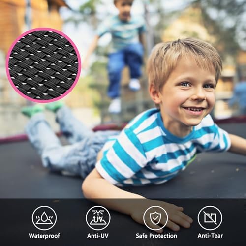 SKOK Kids Outdoor Trampoline, 400LBS ASTM Approved Net Trampoline, Kid Friendly, Outdoor Play, Durable and Safe, 12ft Di